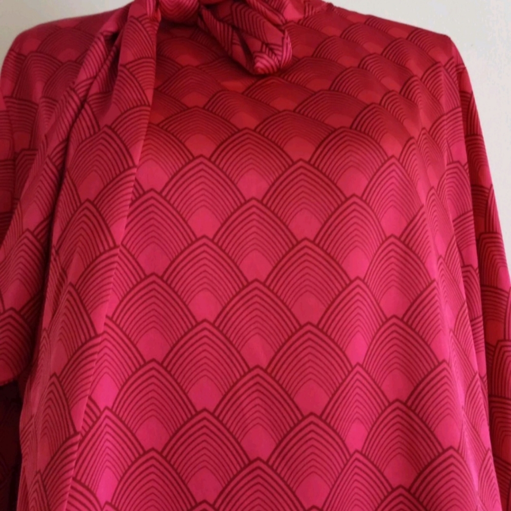 Worthington Size PXXL Bow Tie Blouse Red Color Long Sleeve New With Tag $25 - Picture 3 of 12